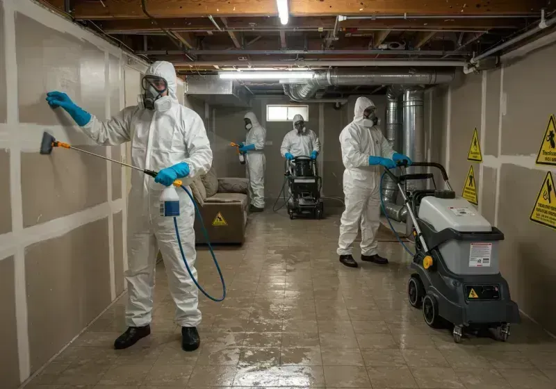 Basement Moisture Removal and Structural Drying process in Whispering Pines, NC